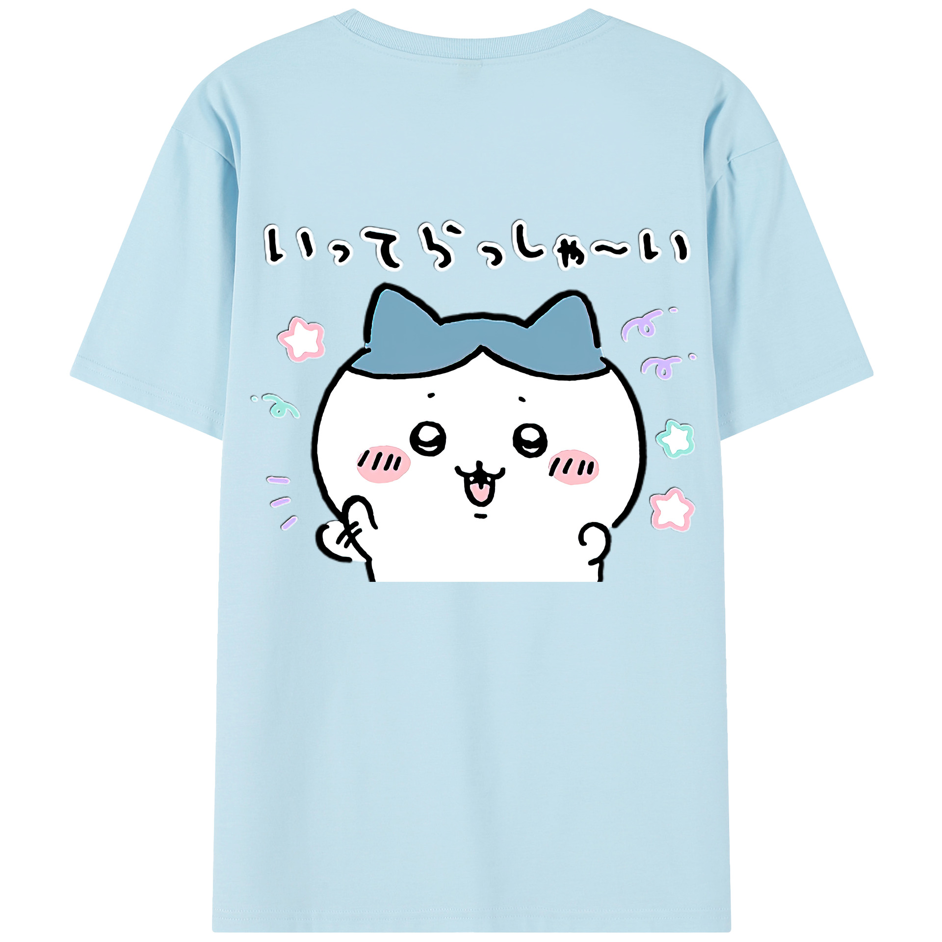 （画像用） ちいかわ ハチワレ Chii-kawa hachiware 綿100％半袖Tシャツ（背面プリント）